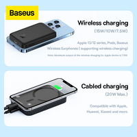 Baseus 6000mAh Power Bank magnetyczna bezprzewodowa ładowarka 10000mAh Powerbank dla iPhone 12 13 Pro Max Mini przenośna zewnętrzna bateria 2